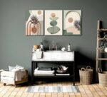 3 Pcs Boho Art Wall Decor Canvas Wall Art  Decor Stretched And Framed Ready To Hang Size 12 X 16in - Image 3