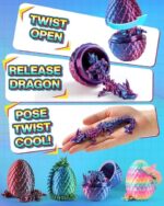 8" 3D Printed Dragon Eggs, Mystery Crystal Dragon Egg For Easter Basket Stuffers, Unique Easter Toys & Decor, Fantasy Tabletop Decor For Kids & Collectors (4 Pack) - Image 3