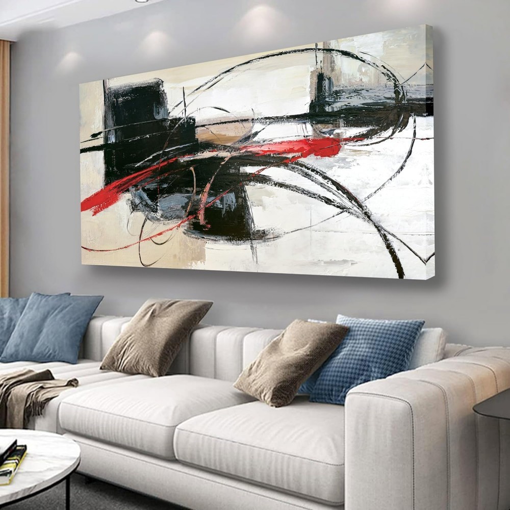 77ae0f4a-3b4f-4b16-a1d3-eefd081256ea.jpg Handmade Oil Painting Canvas Wall Art Decoration Abstract Lines For Home Living Room Decor Rolled Frameless Unstretched Painting - Image 1