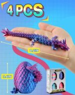 8" 3D Printed Dragon Eggs, Mystery Crystal Dragon Egg For Easter Basket Stuffers, Unique Easter Toys & Decor, Fantasy Tabletop Decor For Kids & Collectors (4 Pack) - Image 5
