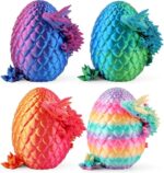 8" 3D Printed Dragon Eggs, Mystery Crystal Dragon Egg For Easter Basket Stuffers, Unique Easter Toys & Decor, Fantasy Tabletop Decor For Kids & Collectors (4 Pack) - Image 4
