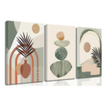 3 Pcs Boho Art Wall Decor Canvas Wall Art  Decor Stretched And Framed Ready To Hang Size 12 X 16in